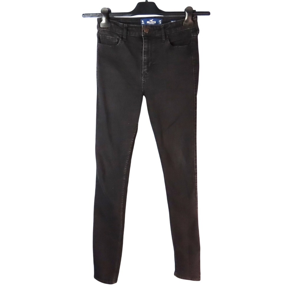 HOLLISTER Classic Stretch HIGH-RISE SUPER SKINNY JEANS Dark Faded Black 27-32 5L